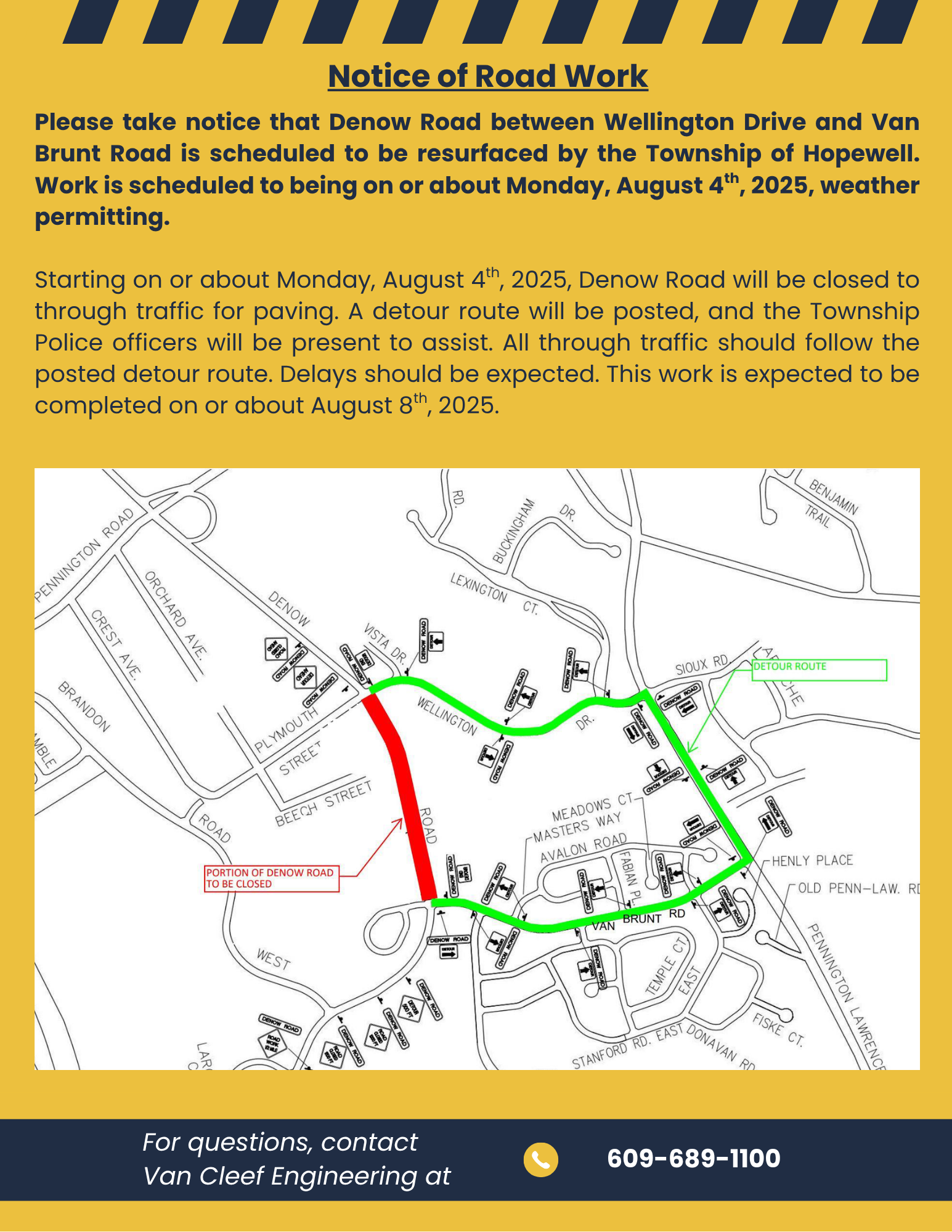 Notice of Road Work - Denow Rd Phase 2