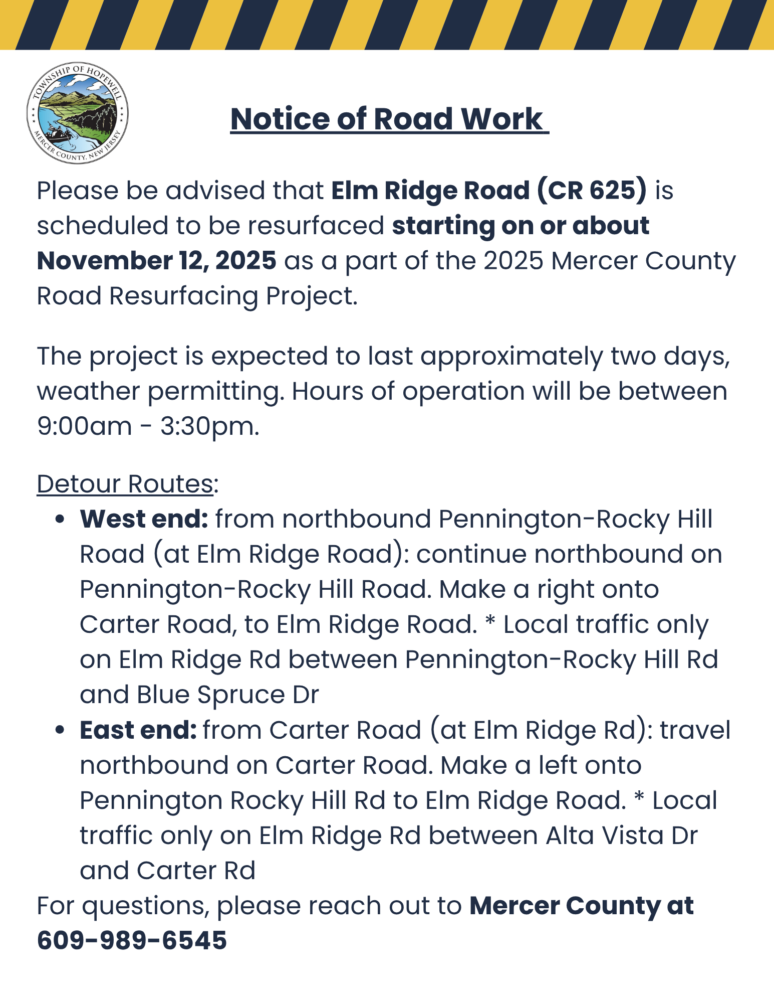 Mercer County Road Resurfacing Project 11-12-2025