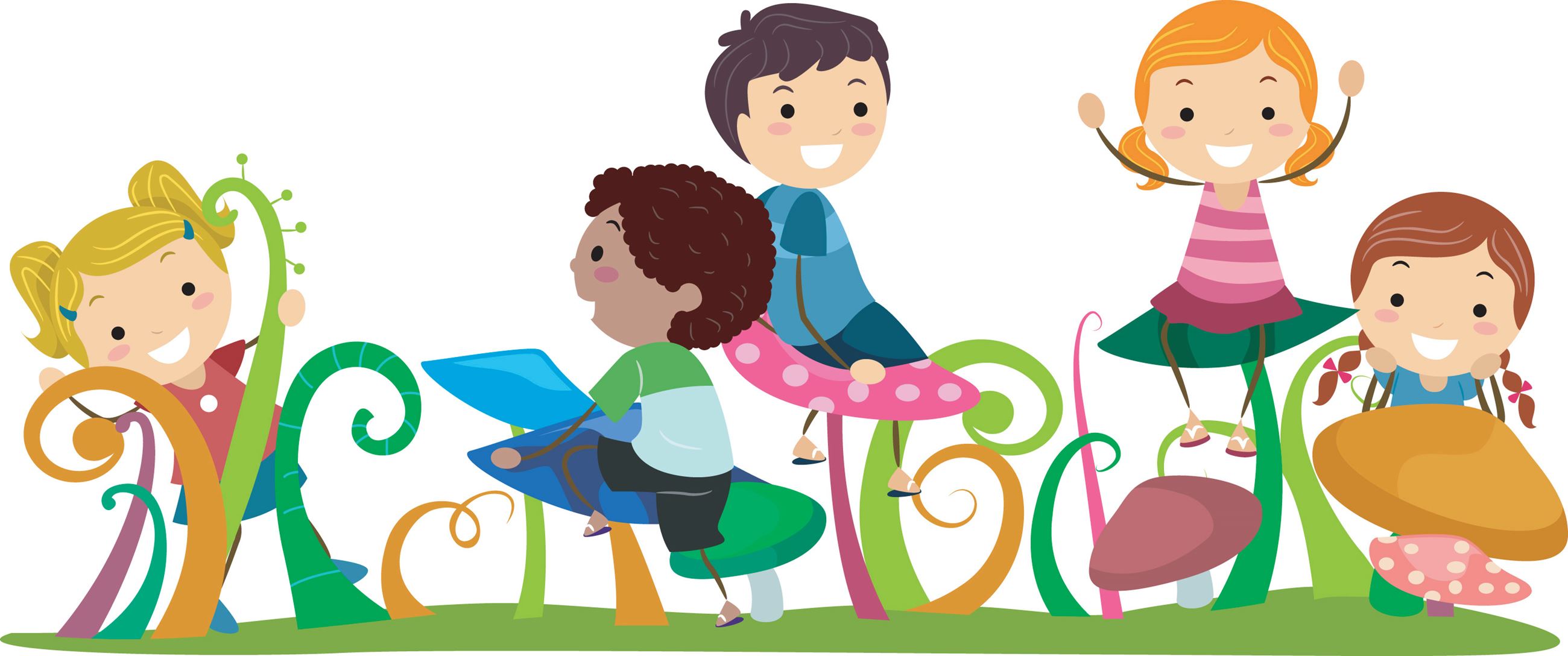 cartoon kids playing