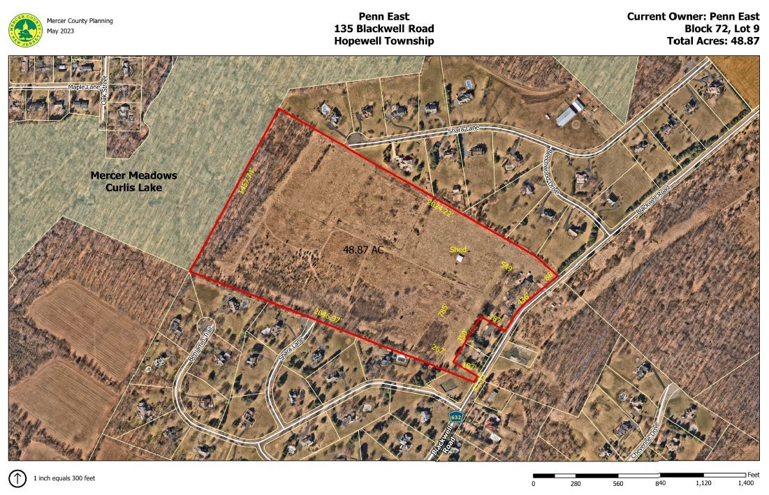 Penn East aerial map of area to be purchased and protected from county