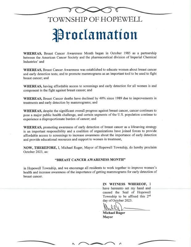 breast cancer awareness month is october proclamation for 2023