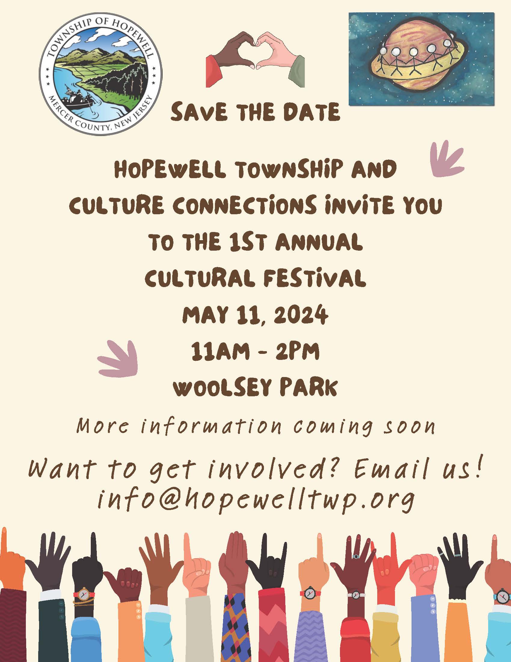 Cultural Fest save the date May 11 at Woolsey Park