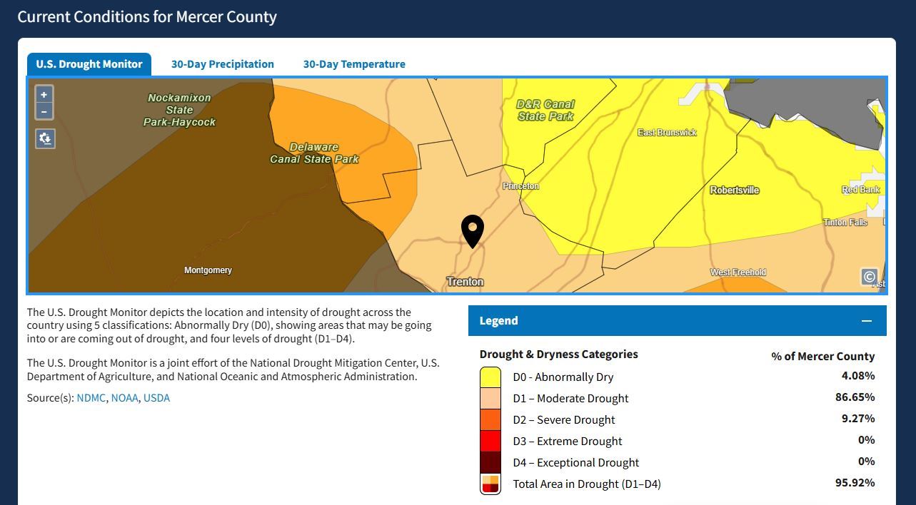 mercer county drought map 102524
