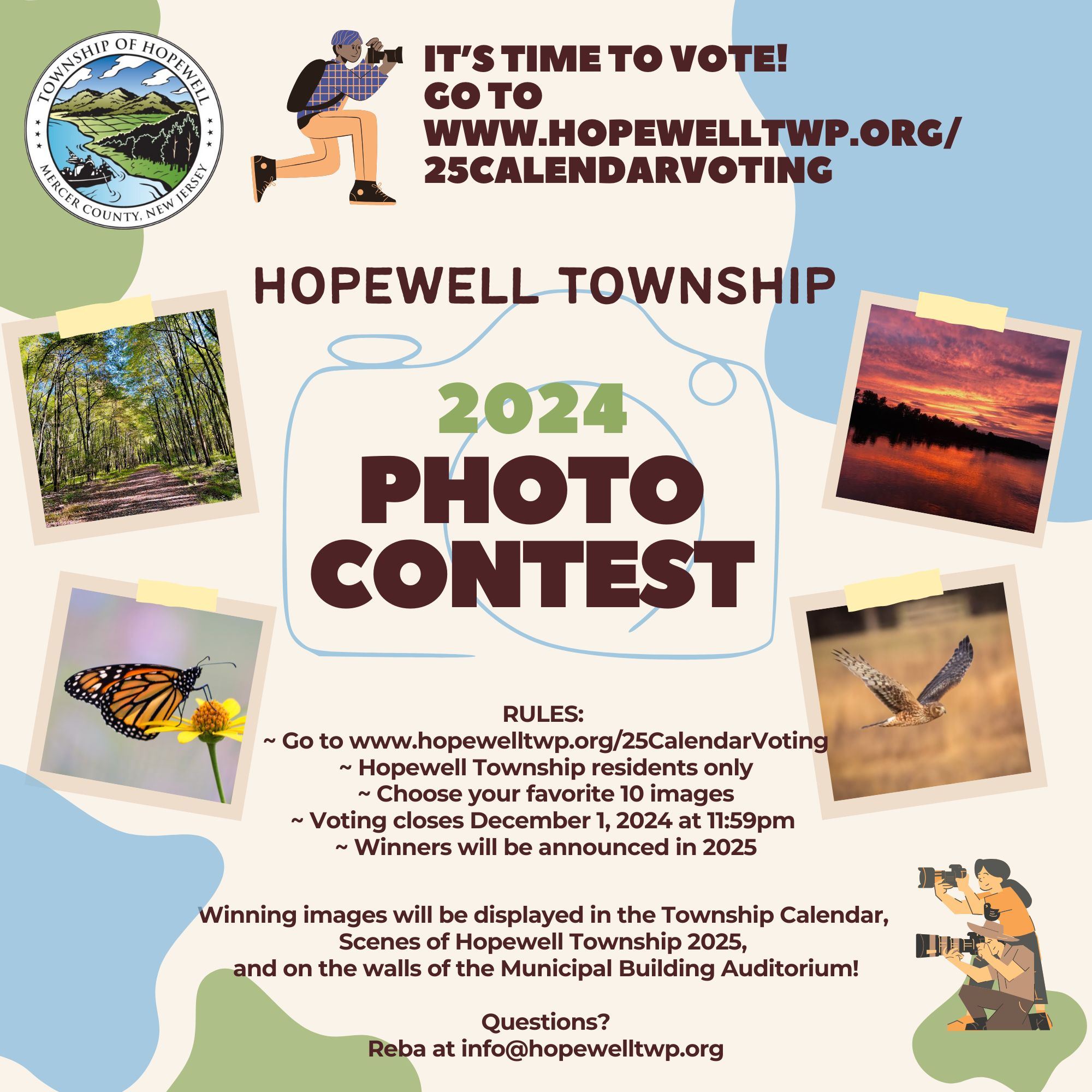 2024 photo contest voting until Dec 1 with winning images from 2023. Hopewell Township residents onl