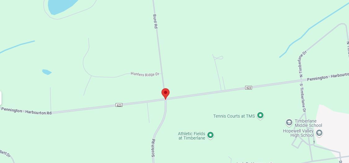 new 4 way stop intersection at Scotch Rd, Burd Rd and CR 623