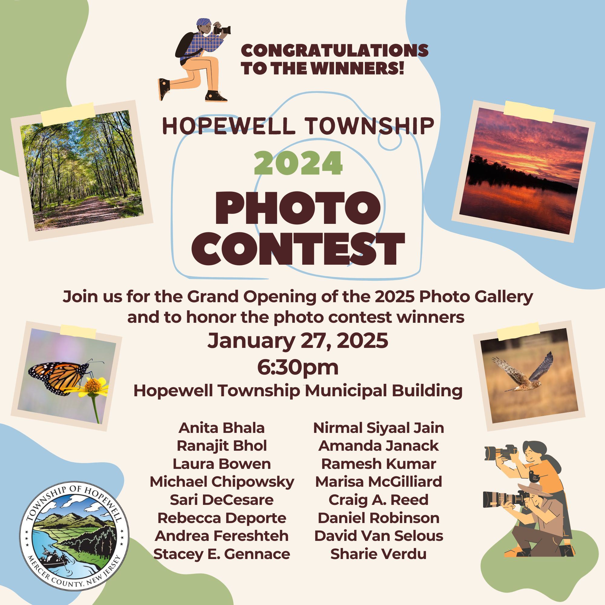 2024 photo contest winners proclamation on January 27 and gallery opening