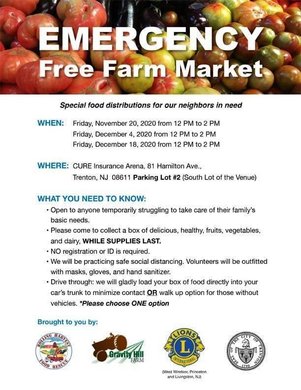 Free Farm Market for Those in Need on November 20, December 4, and December 18 from 12-2 (JPG)
