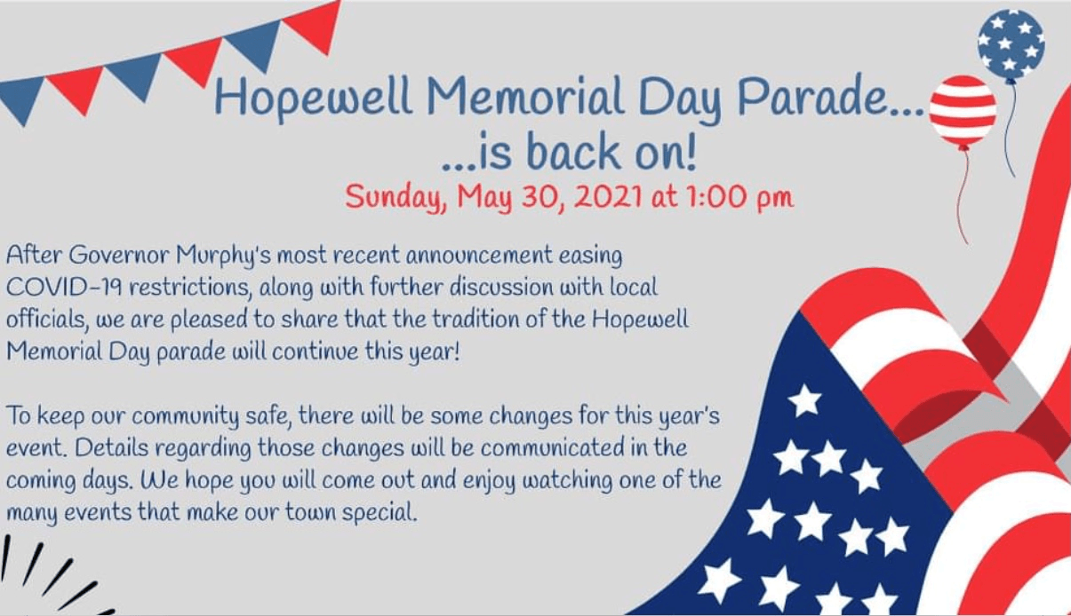 memorial day parade is on Sunday, May 30, at 1 pm