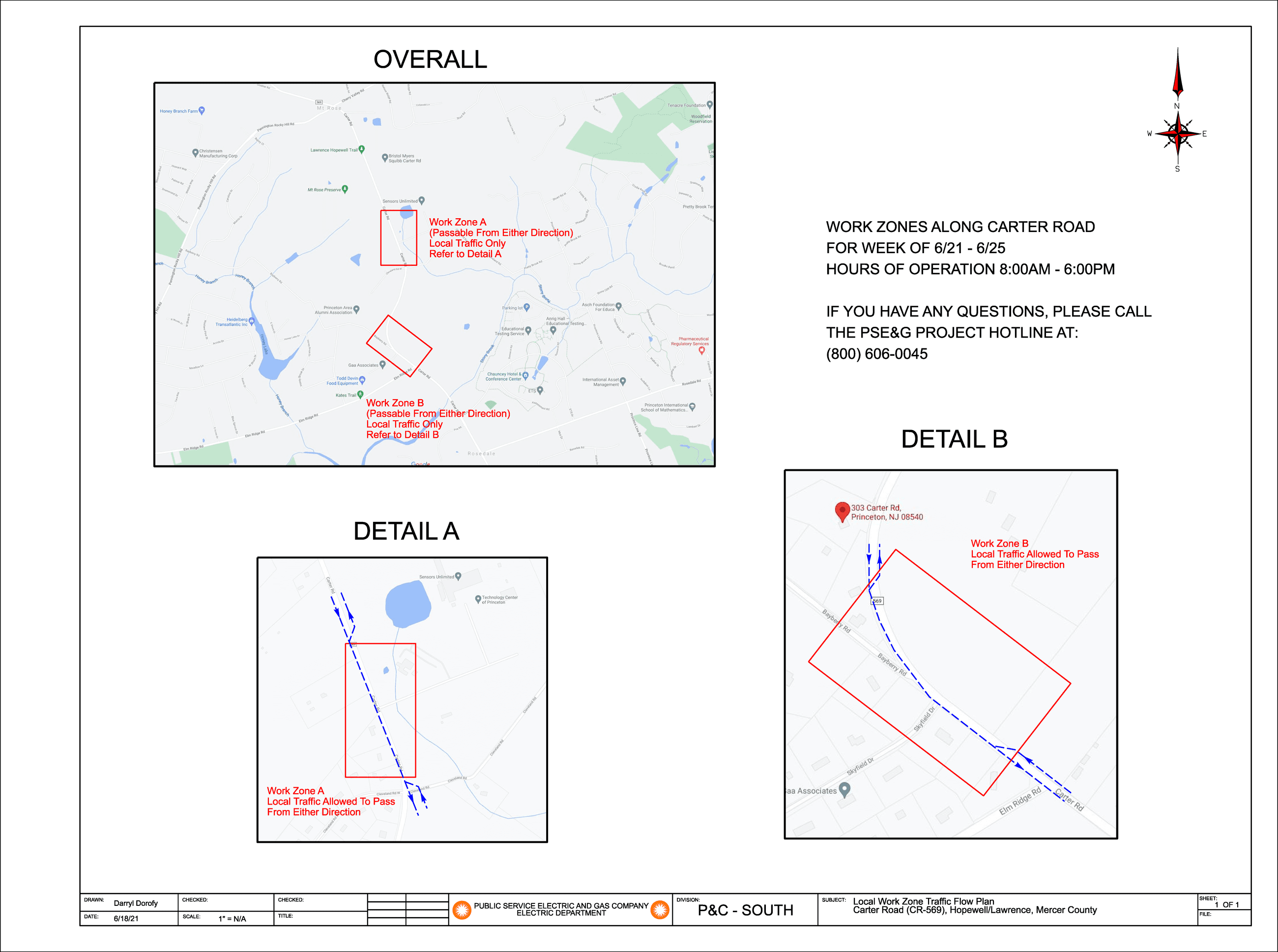 Carter Road - PSE&G Local Traffic Plan Week of June 21