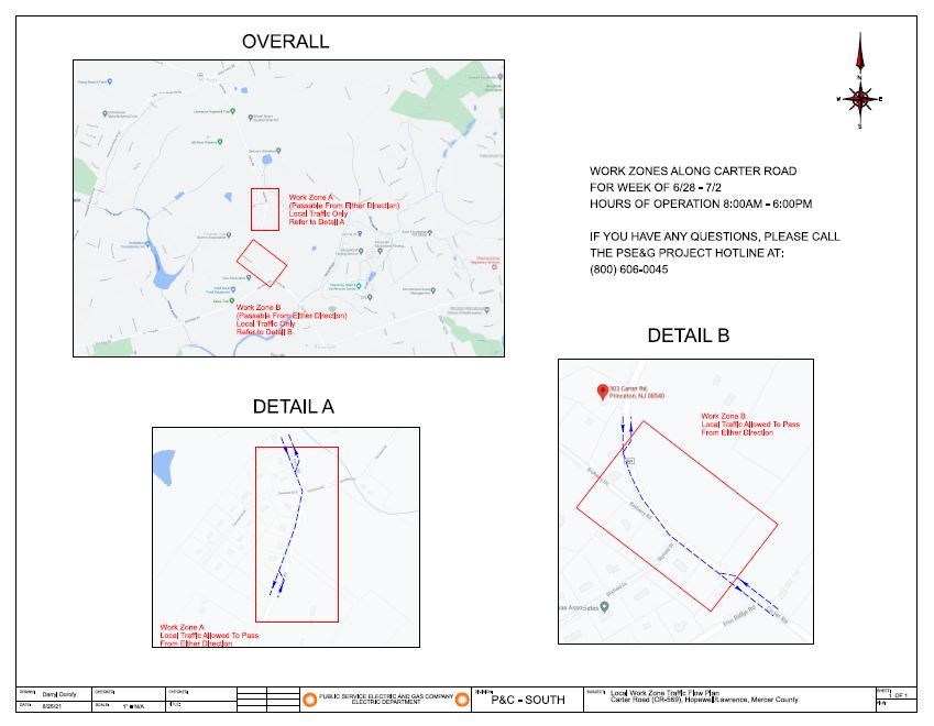 Carter Rd PSEG work map for the week of June 28