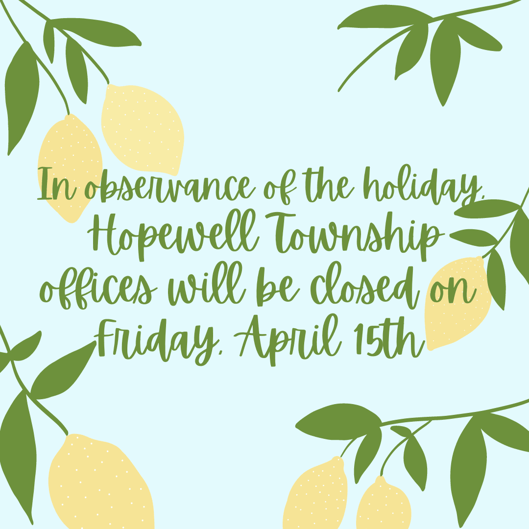 Township offices closed Apr 15