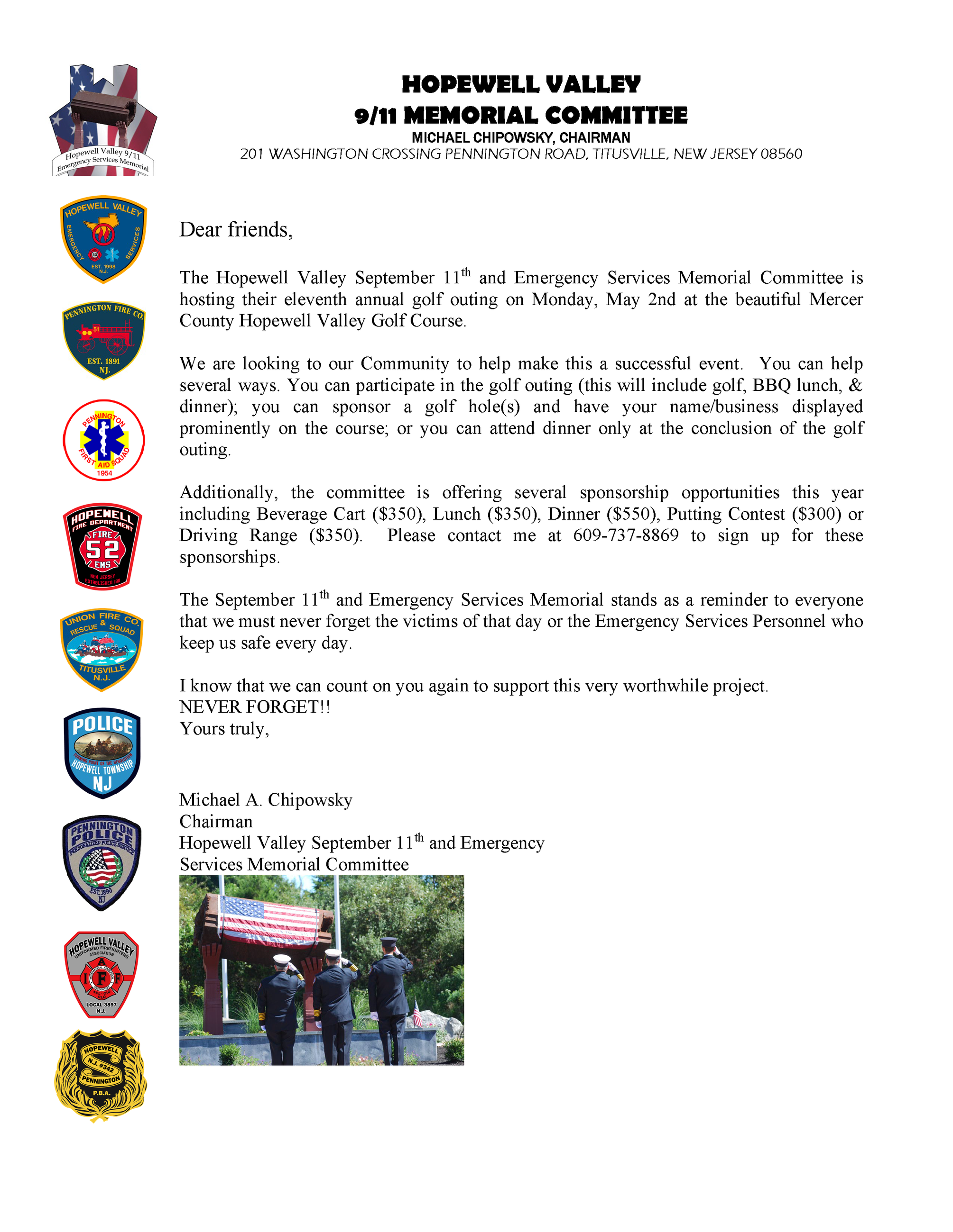 GOLF OUTING LETTER 2022